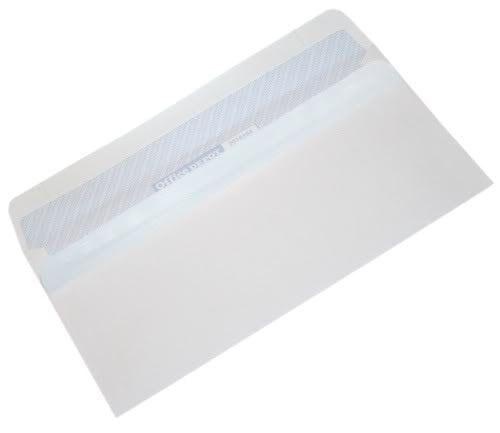 Best Value Box of 500 x DL White Envelopes Self-Seal 90gsm No Window - 110 x 220mm