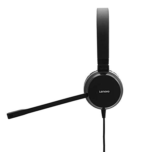 Lenovo Pro Wired Stereo VOIP Headset - Headset - on-ear - wired - black - for ThinkCentre M90, ThinkPad E14 Gen 3, L14 Gen 2, L15 Gen 2, P14s Gen 2, V50t Gen 2 13