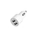 OtterBox Standard - Car power adapter - 12 Watt - 2.4 A - 2 output connectors (2 x USB) - on cable: Lightning - cloud dust white - for Apple iPad/iPhone/iPod (Lightning)