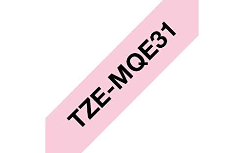Brother TZe-MQE31 - Black on pastel pink - Roll (1.2 cm x 8 m) 1 roll(s) laminated tape - for Brother PT-D210, D600, H110, P750, P950, P-Touch Cube PT-P300, P-Touch Cube Pro PT-P910