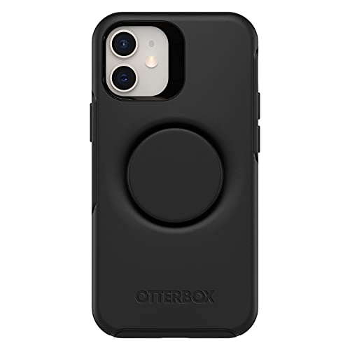 OtterBox Otter + Pop Symmetry Series - Back cover for mobile phone - polycarbonate, synthetic rubber - black - for Apple iPhone 12 mini