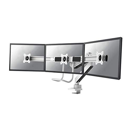 Neomounts by Newstar Select NM-D775DX3 - Mounting kit - for 3 LCD displays (full-motion) - white - screen size: 17"-24" - clamp mountable, grommet, desk-mountable