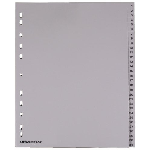 Best Value Polypropylene Dividers A4 1-31 Numeric White