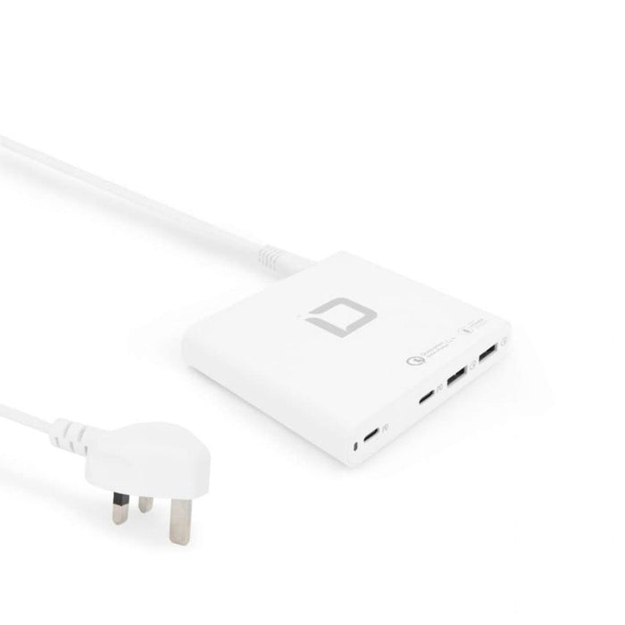 DICOTA Laptop Charger Universal PRO USB-C - Power adapter - AC - 120 Watt - output connectors: 4 - United Kingdom, Europe - white