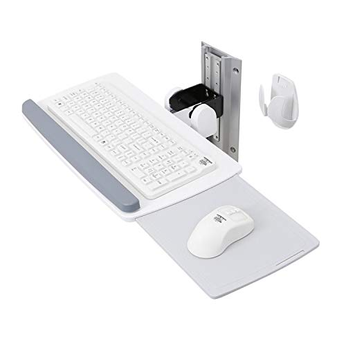 Ergotron Neo-Flex Keyboard Wall Mount - Mounting kit (wrist rest, mouse pouch, mount bracket, keyboard tray, mounting hardware, wall track 10") for keyboard / mouse - white