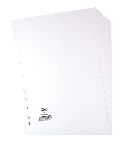 Elba A4 Manilla 160gsm Subject Dividers Europunched 10 Part White