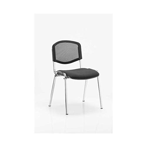 ISO Stacking Chair Black Mesh Chrome Frame BR000073