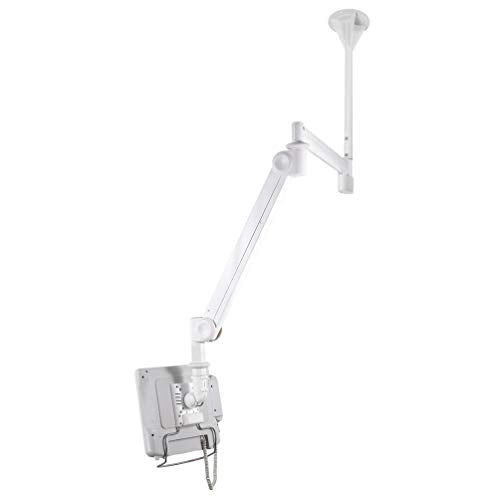 Newstar Medical Monitor Ceiling Mount (Full Motion gas spring) for 10"-24" Screen, Height Adjustable - GreyTilt and Turn (left and right) medical ceiling mount suitable for a screen between 10" and 24" and up to 6kg max weight. Height Adjustable.This model allows you to tilt your screen forward, turn the screen and adjust the height to choose the ideal viewing angle to suit your needs. - Mount suitable for VESA sizes: 75x75 and 100x100mm - Newstar have over 20 years experience providing high qua