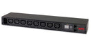 APC Metered Rack PDU AP7821B - Power distribution unit (rack-mountable) - AC 100-240 V - Ethernet 10/100 - input: IEC 60320 C20 - output connectors: 8 (IEC 60320 C13) - 1U - 2.5 m - for P/N: SCL400RMJ1U, SCL500RMI1UC, SCL500RMI1UNC, SMTL1000RMI2UC, SMTL750RMI2UC, SMX750C