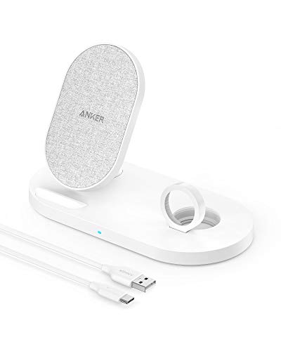 Anker Wireless Charging Station PowerWave Sense 2in1 Stand with Watch Charging Holder for Apple Watch SE 6 5 4 3 2 1 and iPhone SE 2020 11 11 Pro