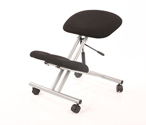 Kneeling Stool Black Fabric Silver Frame OP000072
