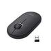 Logitech Pebble M350 - Mouse - optical - 3 buttons - wireless - Bluetooth, 2.4 GHz - USB wireless receiver - graphite