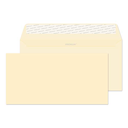 Best Value Blake Premium Business DL 110 x 220 mm 120 gsm Peel & Seal Wallet Envelopes (61882) Cream Wove - Pack of 500
