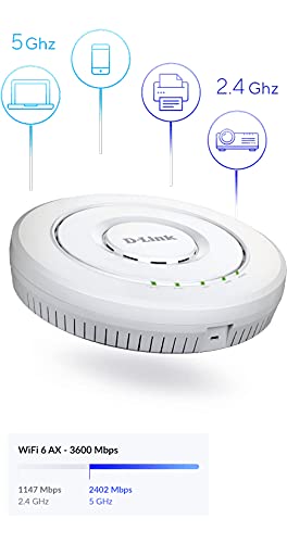 D-Link DWL-X8630AP - Radio access point - 2 ports - Wi-Fi 6 - 2.4 GHz, 5 GHz