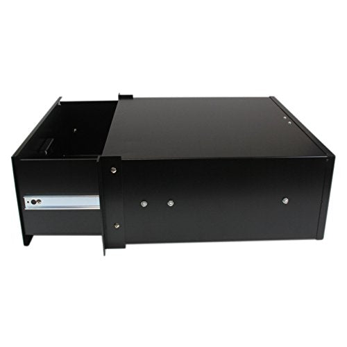 StarTech.com 4UDRAWER 4U Black Steel Storage Drawer for 19 Inch Racks and Cabinets, Rack Storage Drawer