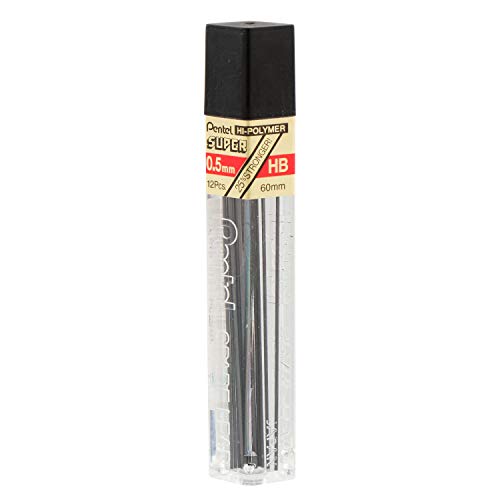 Best Value Pentel Refill Lead Extra-strong Hi-polymer in Tube of 12 x HB 0.5mm Ref C505-HB [12 Tubes]