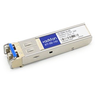 AddOn - SFP (mini-GBIC) transceiver module (equivalent to: Fortinet FG-TRAN-LX) - GigE - 1000Base-LX - LC single-mode - up to 10 km - 1310 nm - TAA Compliant - for Fortinet FortiGate 1000, 1200, 1500, 3000, 3040, 3100, 3140, 3200, 3240, 3700, 3810, 3950