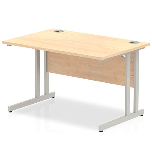 Impulse 1200 x 800mm Straight Desk Maple Top White Cantilever Leg MI002417