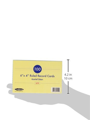 Best Value Concord 39421CC Record Card Smooth 152x102mm Assorted Ref 16199 [Pack 100]