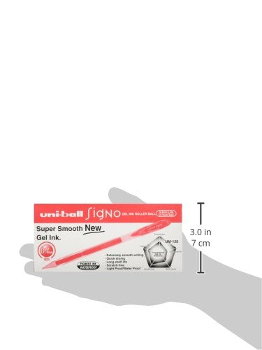 Best Value Uni-ball 323020 SigNo UM120 Gel Rollerball Pen 0.7mm Tip 0.5mm Line Red Ref 9001182 [Pack of 12]