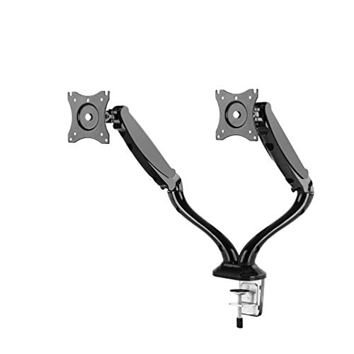 NewStar NeoMounts Full Motion Dual Desk Mount (clamp & grommet) for two 10-27" Monitor Screens, Height Adjustable (gas spring) - Black - Desk mount for 2 LCD displays (adjustable arm) - black - screen size: 10"-27"
