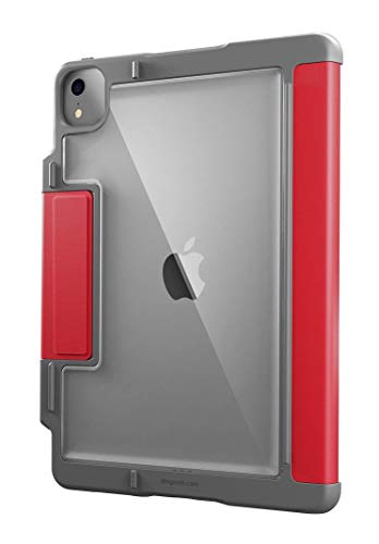 STM Dux Plus 10.9 Inch Apple iPad Air 4th Generation Folio Tablet Case Red Polycarbonate TPU Magnetic Closure 6.6 Foot Drop Tested Instant On and Off 