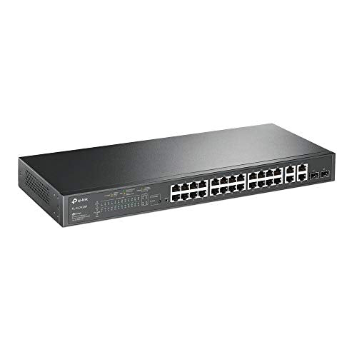TP-Link Smart PoE Switch T1500-28PCT - Switch - 24 x 10/100 (PoE) + 2 x SFP + 4 x 10/100/1000 - rack-mountable - PoE