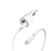 OtterBox Standard - Car power adapter - 12 Watt - 2.4 A - 2 output connectors (2 x USB) - on cable: Lightning - cloud dust white - for Apple iPad/iPhone/iPod (Lightning)