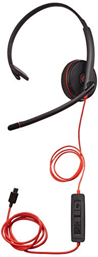 Poly Blackwire C3210 USB C Wired Mono Headset Compatible with Mac and Windows Frequency Response 20 to 20000 Hz