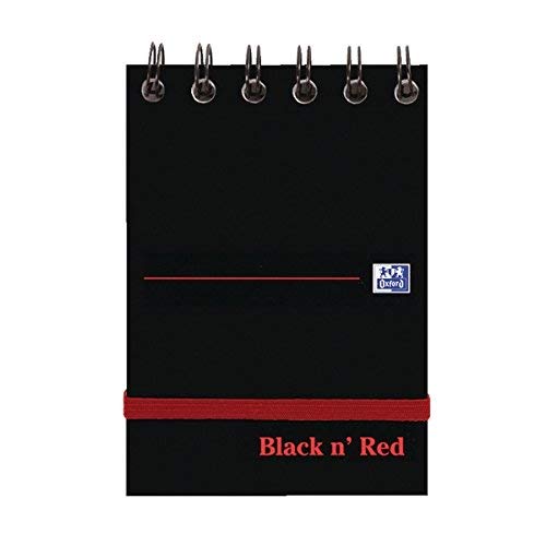 Best Value Black n Red A7 Glossy Hardback Wirebound Notebook of 144 Pages (Pack of 5)
