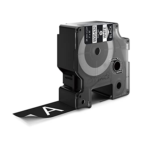 DYMO Rhino Coloured Vinyl - Vinyl - permanent adhesive - white on black - Roll (2.54 cm x 5.5 m) 1 roll(s) tape - for Rhino 4200, 6000, 6000 Hard Case Kit, RhinoPRO 6500 Professional Labeling Bundle