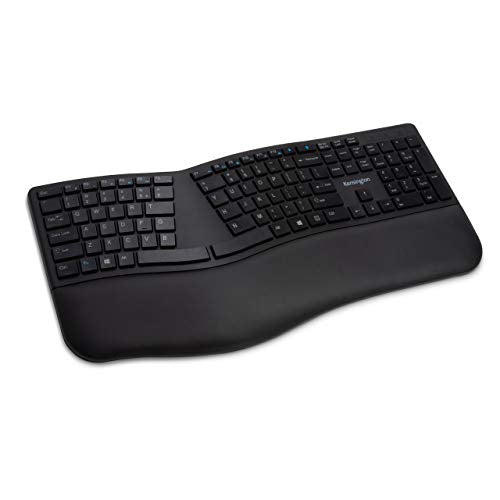 Kensington Pro Fit Ergo Wireless Keyboard - Keyboard - wireless - 2.4 GHz, Bluetooth 4.2 - UK - black