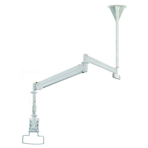 Newstar Medical Monitor Ceiling Mount (Full Motion gas spring) for 10"-24" Screen, Height Adjustable - GreyTilt and Turn (left and right) medical ceiling mount suitable for a screen between 10" and 24" and up to 6kg max weight. Height Adjustable.This model allows you to tilt your screen forward, turn the screen and adjust the height to choose the ideal viewing angle to suit your needs. - Mount suitable for VESA sizes: 75x75 and 100x100mm - Newstar have over 20 years experience providing high qua