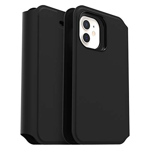 OtterBox Strada Series Via - Flip cover for mobile phone - polyurethane, polycarbonate - black night - slim design - for Apple iPhone 12 mini