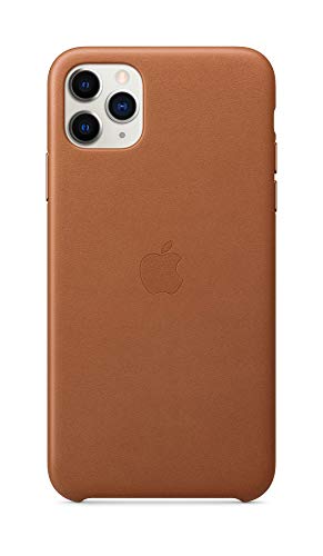 Apple - Back cover for mobile phone - leather, machined aluminium - saddle brown - for iPhone 11 Pro Max