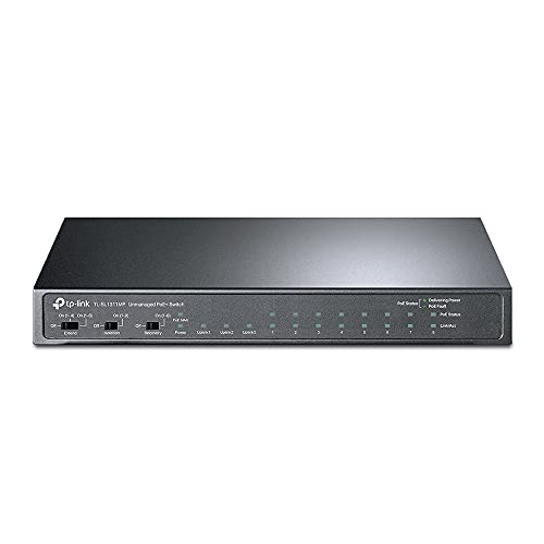 TP-Link TL-SL1311MP V1 - Switch - unmanaged - 8 x 10/100 (PoE+) + 2 x 10/100/1000 + 1 x 1000Base-X SFP - rack-mountable (124 W)