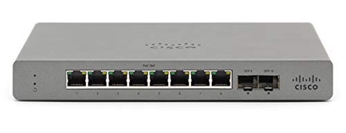 Cisco Meraki Go GS110-8 - Switch - Managed - 8 x 10/100/1000 + 2 x SFP (mini-GBIC) (uplink) - desktop, wall-mountable