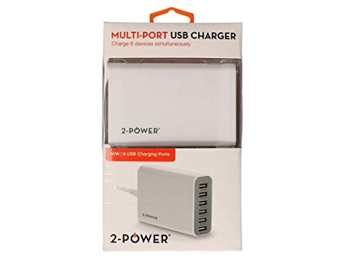2-Power Multi-Port USB Charging Station - Charging station - 10 A - 6 output connectors (USB) - white - Europe