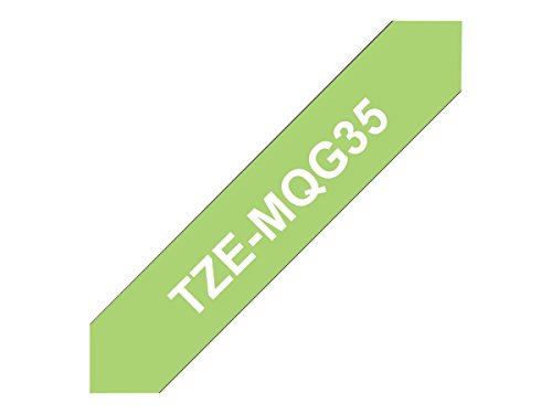 Brother TZe-MQG35 - Standard adhesive - white on lime green - Roll (1.2 cm x 5 m) 1 roll(s) laminated tape - for Brother PT-D210, D600, H110, P-Touch PT-1880, D200, D450, E110, E550, E800, H110, P900