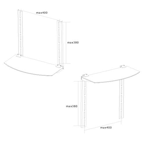 NewStar AV Equipment Shelf for Sky/Virgin/BT/Freeview Box, Xbox, Playstation, DVD and Bluray Players - Black - Shelf for audio/video components - black
