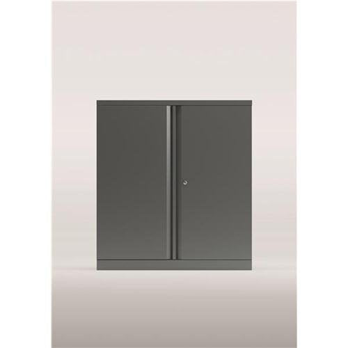 Best Value Bisley Two Door Steel Storage Cupboard Low 1000mm Cupboard with Shelf Silver 160635