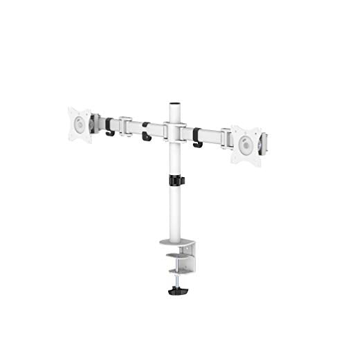 Neomounts by Newstar Select NM-D135D - Mounting kit - for 2 LCD displays (full-motion) - white - screen size: 10"-27" - clamp mountable, grommet, desk-mountable
