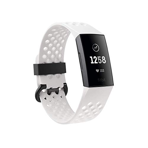 Fitbit Charge 3 - Special Edition - graphite - activity tracker with sport band - white frost - monochrome - Bluetooth - 30 g