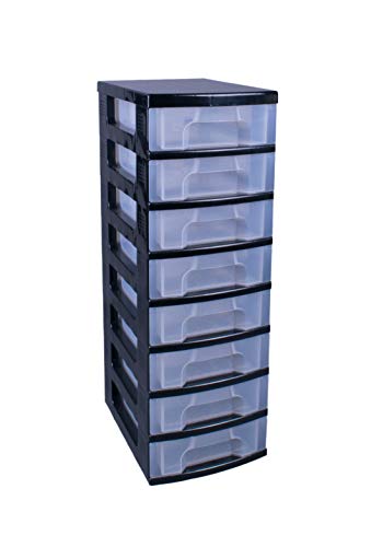 Best Value Really Useful Drawer Tower 8x7 Litre Black/Clear