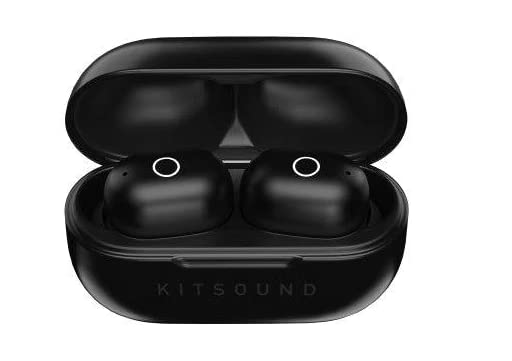 KitSound Edge 20 True Wireless Bluetooth 5.0 Ear Buds with Charging Case Black