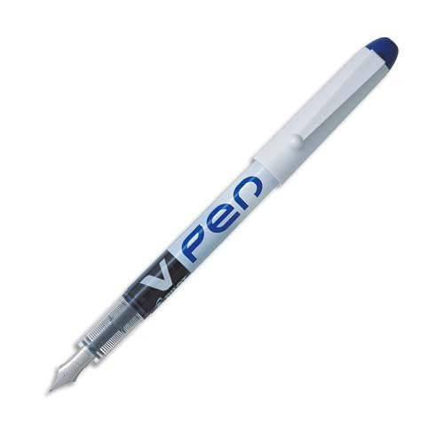 Best Value Pilot VPen Disposable Fountain Pen White Barrel 0.58 mm Tip - Blue, Box of 12