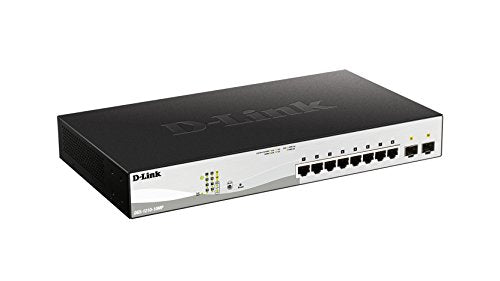 D-Link Web Smart DGS-1210-10MP - Switch - L2+ - smart - 8 x 10/100/1000 (PoE+) + 2 x Gigabit SFP - desktop - PoE+ (130 W)