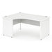 Impulse 1600mm Left Crescent Desk White Top Panel End Leg I000409