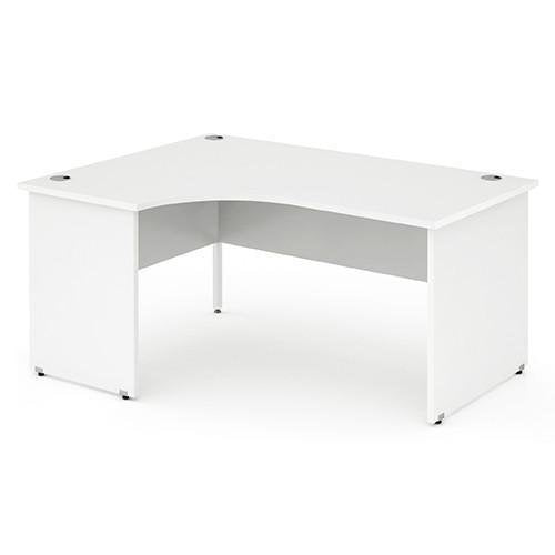 Impulse 1600mm Left Crescent Desk White Top Panel End Leg I000409