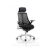 Flex Chair White Frame Black Back With Headrest KC0087